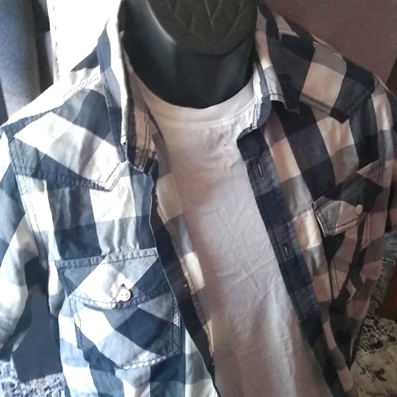 Blue notes plaids short sleeve shirts size Medium - Picture 2 of 5